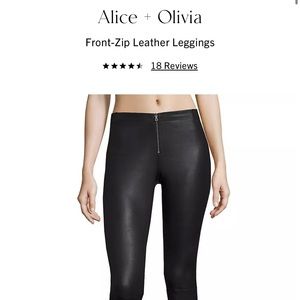 Alice and Olivia Lambskin Leather Skinny Pant